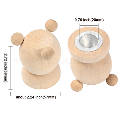2 Stück Kerzenhalter aus natürlichem Holz&nbsp;DJEW-GF0001-19