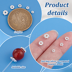 24 pièce de 925 perles d'espacement en argent sterling&nbsp;STER-PH0002-53