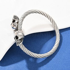 Armreifen aus 304 Edelstahl für Männer und Frauen&nbsp;BJEW-H631-05C-AS