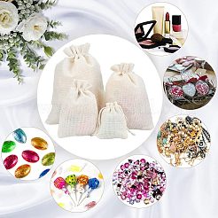 40 Stück 4 Größen Polyester-Imitat Sackleinen Verpackungsbeutel Kordelzugbeutel&nbsp;ABAG-NB0001-66
