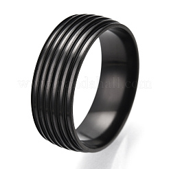 201 configuraciones de anillo de dedo ranurado de acero inoxidable&nbsp;STAS-WH0047-05EB
