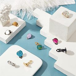 24 pieza de 12 estilos de accesorios para pendientes con clip de acero inoxidable 304 y latón&nbsp;STAS-UN0031-79