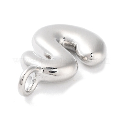 Pendenti con lettere a palloncino in ottone placcato a cremagliera&nbsp;KK-C050-01P-S