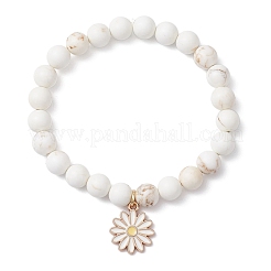 Braccialetti con ciondoli in lega smaltata a forma di margherita&nbsp;BJEW-JB12412