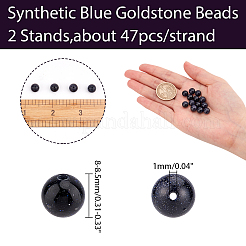 Synthetische blauen goldstone Perlen Stränge&nbsp;G-AR0001-95