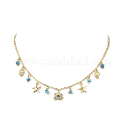 Halskette aus Messing mit Zirkonia-Pavé&nbsp;NJEW-JN06236
