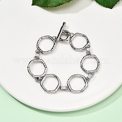 Bracelets à maillons hexagonaux en laiton pour femmes et hommes&nbsp;BJEW-G740-05P