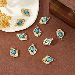 Ottone pendenti turchese sintetico&nbsp;KK-SZ0002-02