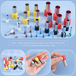 2 ensemble de 2 emporte-pièces ronds en plastique et en acier inoxydable pour argile&nbsp;DIY-UN0004-35