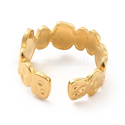 Anillo abierto geométrico de acero inoxidable 304 con revestimiento iónico (IP) para mujer&nbsp;RJEW-F131-12G