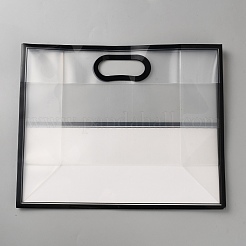 Sacchetti di plastica trasparenti smerigliati rettangolari per la conservazione in PP con manici forati&nbsp;ABAG-WH0072-004B
