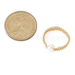 Runde Muschelperlen-Fingerringe mit geflochtenen Perlen für Frauen&nbsp;RJEW-JR00950-01