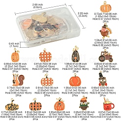 30 stücke 15 arten thanksgiving tag goldene ton legierung emaille anhänger&nbsp;ENAM-FS0002-03
