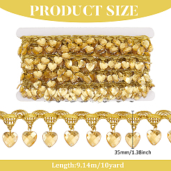 Ruban de dentelle en polyester avec pompon à breloques en plastique&nbsp;OCOR-WH0078-202A-01