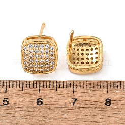 Boucles d'oreilles en laiton avec zircone cubique de micro pave&nbsp;EJEW-F418-01G-03