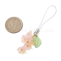 Décorations florales artisanales en verre filé et pendentifs en acrylique&nbsp;HJEW-TA00438-01