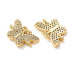 Ciondoli connettore in ottone con micro pavé di zirconi chiari&nbsp;CU-CBA4579-01G-E