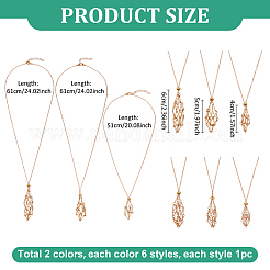 12 collier en macramé en laiton bicolore&nbsp;NJEW-PH01601