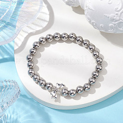 Braccialetti elastici con perline in acciaio inossidabile 304 da 8 mm&nbsp;BJEW-JB10574