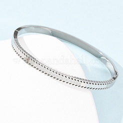 304 Edelstahl Micro Pave Zirkonia Scharnier Armreifen für Damen&nbsp;BJEW-Z146-04P