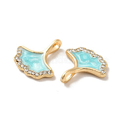 Colgante de rhinestone de aleación de chapado en rack&nbsp;LS-ENAM-O050-01G-03
