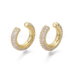 Latón micro pave pendientes de gemelos de circonio cúbico transparente&nbsp;X-EJEW-R114-026G-NF
