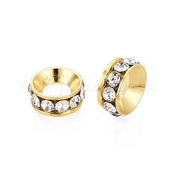 Messing Strass Rondell Space Beads&nbsp;RB-N054-01G