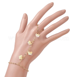 Galvanisiertes Glas Schmetterlingsanhänger Fingerring Armband für Frauen&nbsp;BJEW-JB11770