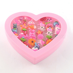Nette Mischform Acryl Kinder Manschette Ringe&nbsp;RJEW-R130-02-B