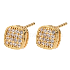 Ottone micro spianare orecchini zirconi&nbsp;EJEW-F418-01G-01