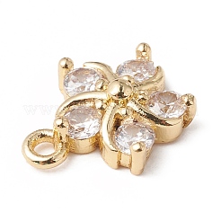 Placage en rack écologique en laiton micro pave breloques en zircone cubique&nbsp;KK-F835-14G