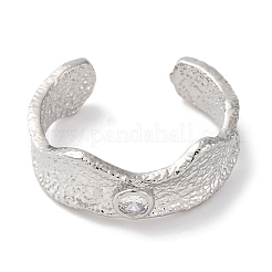 Anelli aperti da donna con placcatura in ottone e zirconi cubici&nbsp;RJEW-S242-12P