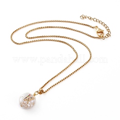 Colliers pendentif initiale en perles naturelles&nbsp;NJEW-JN03297-03