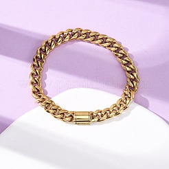 Braccialetti unisex con catena a maglie in acciaio inossidabile 304&nbsp;BJEW-K283-02A-G