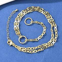 Messing-8-Glieder-Kette Y-Lariat-Halsketten&nbsp;NJEW-H087-02G