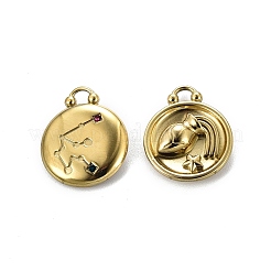 Pendentifs en strass en acier inoxydable 304 avec placage sous vide PVD&nbsp;STAS-R130-01G-05