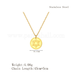 Collier élégant avec pendentif étoile de David en acier inoxydable 304 pour un usage quotidien pour femme&nbsp;LS-NW9851-1