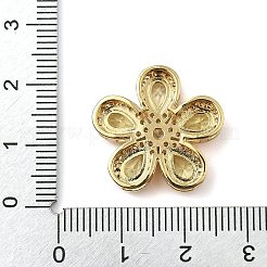 Messing Pavé Zirkonia 5-Blütenblatt Blume mehrreihige Glieder&nbsp;KK-I276-30G-01