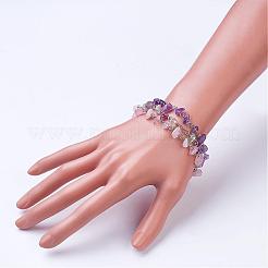 Natürlichen Edelstein Perlen Multi-Strang-Armbänder&nbsp;BJEW-JB02685