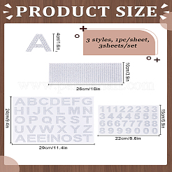 3 fogli 3 stili adesivi in strass acrilici&nbsp;DIY-LP0002-01