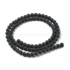 Grado una reronda helado ágata negro natural hebras de abalorios&nbsp;X-G447-2