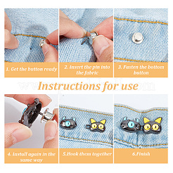 7 Paar verstellbare Jeans-Anstecker aus Legierung in Monsterform&nbsp;AJEW-GO0001-33