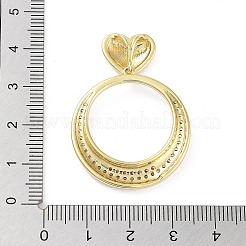 Anhänger aus Messing mit Gestellbeschichtung aus klarem Kubisch Zirkonia&nbsp;KK-H474-19G-03