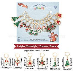 Legierungs-Emaille-Anhänger mit Verschlussstich zum Thema Weihnachten&nbsp;HJEW-PH01777