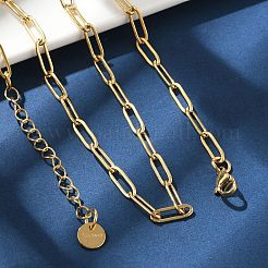 Collier chaîne trombone en acier inoxydable 304 avec placage ionique (IP)&nbsp;NJEW-D045-14G
