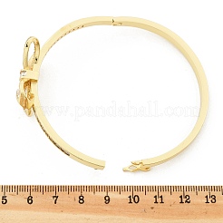 Brazaletes con bisagras de circonita cúbica transparente con micro pavé de latón para mujer&nbsp;BJEW-K274-04G