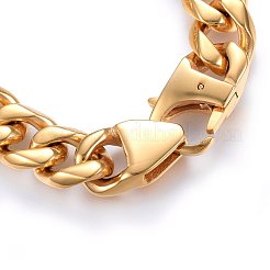 Braccialetti a maglie in acciaio inossidabile placcato ionico (ip) 304&nbsp;BJEW-L631-22G