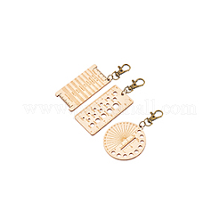 3Sets 3 Stile Schlüsselanhänger aus blanchiertem Mandelholz&nbsp;KEYC-BC0001-18