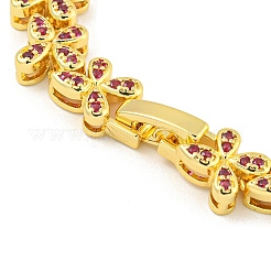 Gestellplattierung Messing Pavé Zirkonia Schmetterling Link Armbänder für Frauen&nbsp;BJEW-B110-05G-02