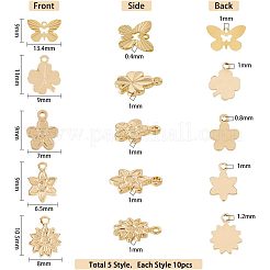 50 Stück Messing-Charms im 5-Stil mit Rack-Beschichtung&nbsp;KK-FH0004-69